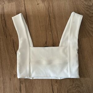 white cropped tank top